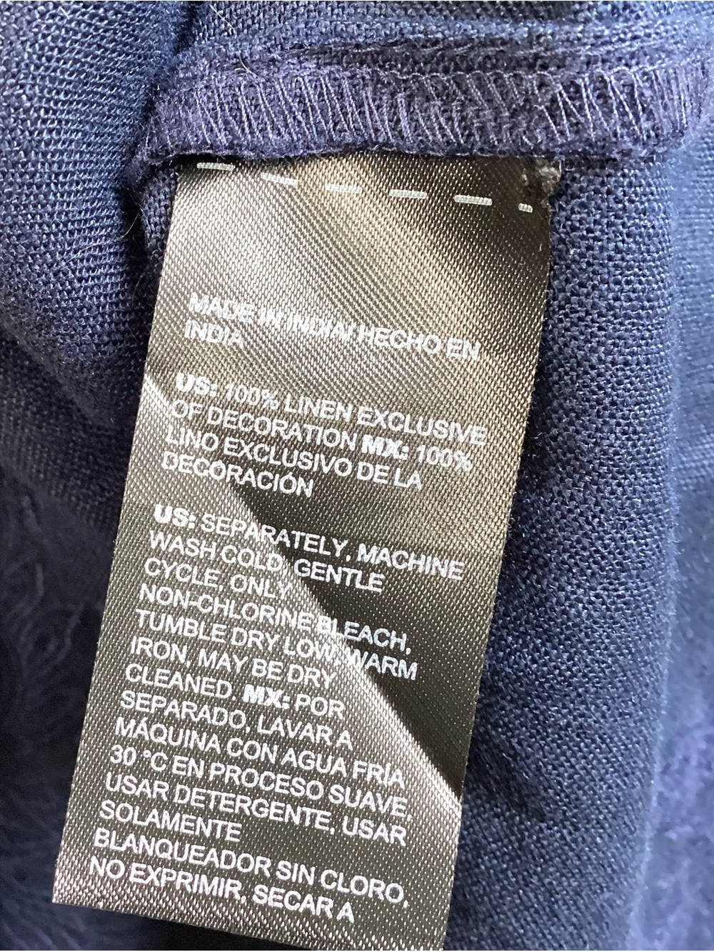 Chico’s 100% Linen Midnight Navy Button-Front Tiered Maxi Dress - Picture 9 of 10